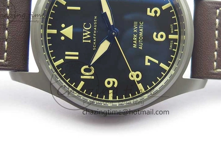 MIROTIME 0507 Mark XVIII IW327006 Titanium V7F 1:1 Best Edition Black Dial on Brown Leather Strap A Attractive 7080